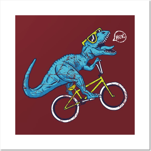 Ever seen a dinosaur ride a bike? Wall Art by WorldDinosaurs